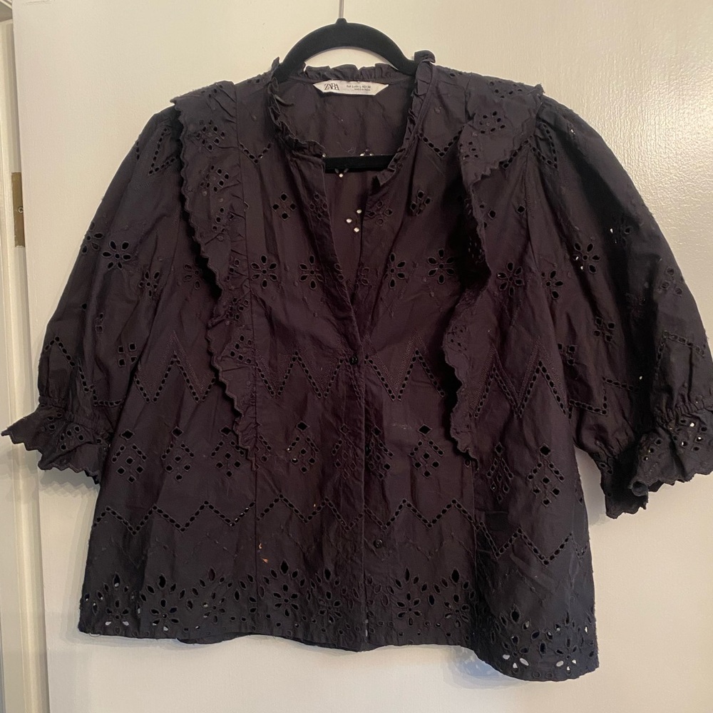 Zara Eyelet Blouse